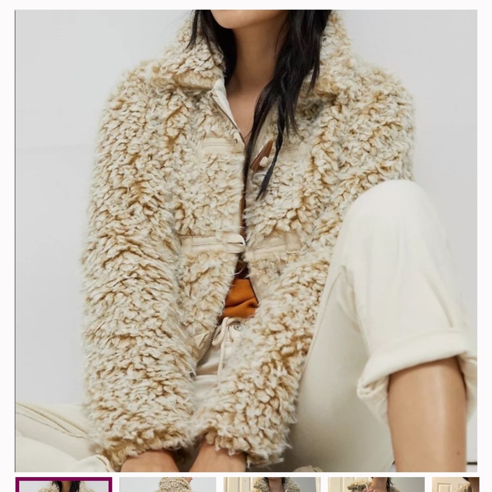Anthropologie Zip and Toggle Sherpa Jacket